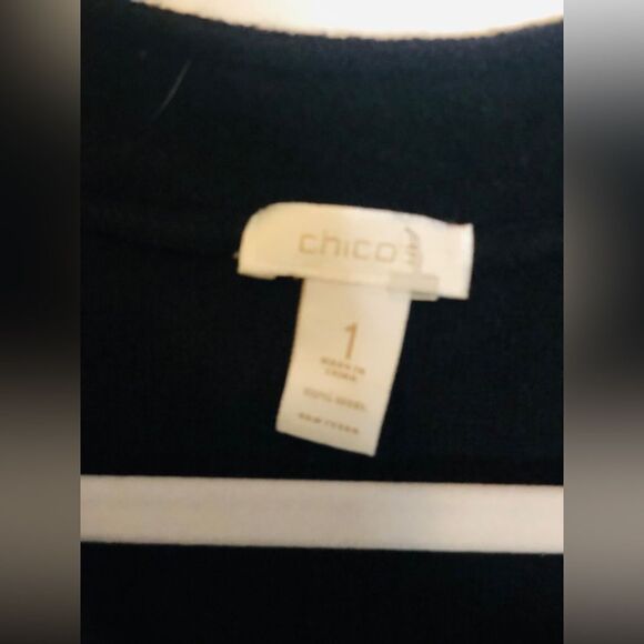 Chico's Women's Black Half Sleeves Comfort Cardigan Jackets Size 1 = Small - Picture 5 of 6